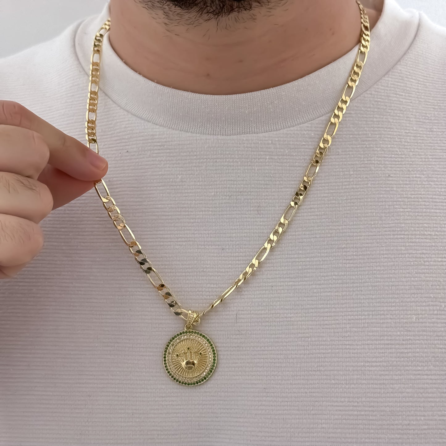 Caadena Tejido Catier de 60cm de 5mm de Grosor + Dije de Rolex con Micro Circones en Oro Laminado 18k con Garantia de por vida